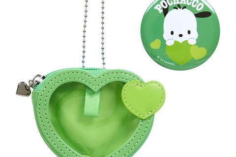 Pochacco Mini Pouch and Pin Set (Big Heart Series)