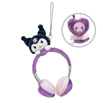 Kuromi Plush Headphones Bag Charm