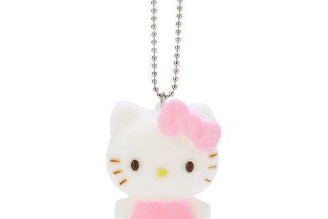 Hello Kitty Flocked Keychain Mascot