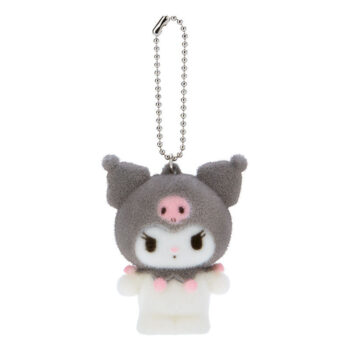 Kuromi Flocked Keychain Mascot