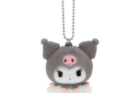 Kuromi Flocked Keychain Mascot