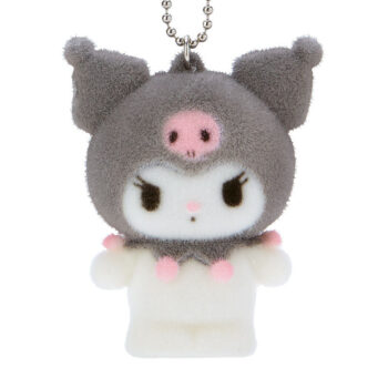 Kuromi Flocked Keychain Mascot