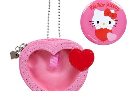 Hello Kitty Mini Pouch and Pin Set (Big Heart Series)