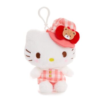 Hello Kitty Plush Mascot Clip (Gingham Cap Series)