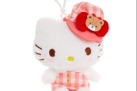 Hello Kitty Plush Mascot Clip (Gingham Cap Series)