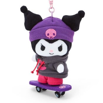 Kuromi Plush Mascot Keychain (Sk8r Squad Series)