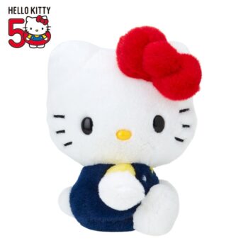 Hello Kitty 50th Anniv. Plush Mascot (Dark Blue Overalls)