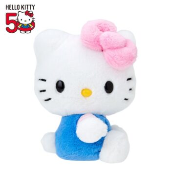 Hello Kitty 50th Anniv. Plush Mascot (Light Blue Overalls)