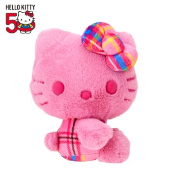 Hello Kitty 50th Anniv. Plush Mascot (Pink Tartan)