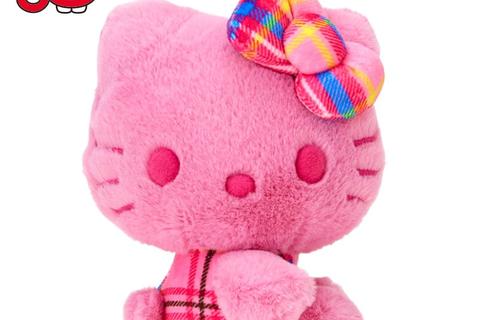 Hello Kitty 50th Anniv. Plush Mascot (Pink Tartan)