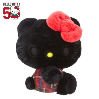 Hello Kitty 50th Anniv. Plush Mascot (Black Tartan)