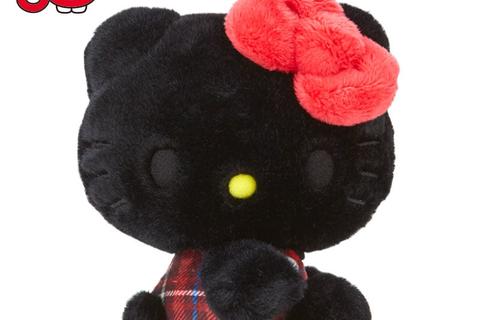 Hello Kitty 50th Anniv. Plush Mascot (Black Tartan)