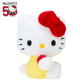 Hello Kitty 50th Anniv. Plush Mascot (Yellow Overalls)