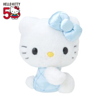 Hello Kitty 50th Anniv. Plush Mascot (Quilted Blue)