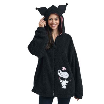 Kuromi Cozy Sherpa Zip Lounge Hoodie