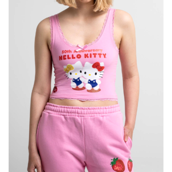 Hello Kitty x Dumbgood Lace Cropped Tank (50th Anniv.)