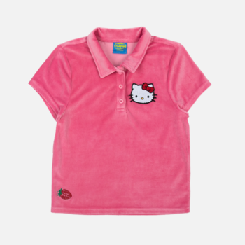 Hello Kitty x Dumbgood Velour Cropped Polo (50th Anniv.)