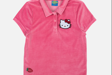 Hello Kitty x Dumbgood Velour Cropped Polo (50th Anniv.)