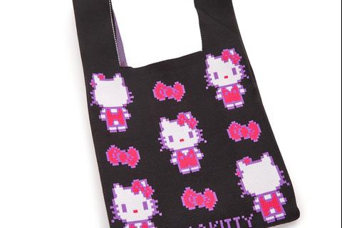 Hello Kitty Black Knit Shopper Bag (Retro Pixel Series)