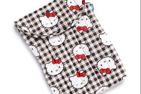 Hello Kitty x Baggu 50th Anniversary Puffy Laptop Sleeve (Black Gingham)