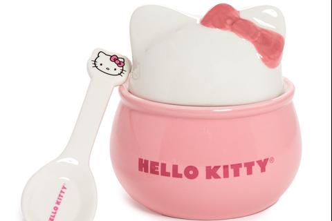 Hello Kitty Ceramic Sculpted Bowl and Spoon Set