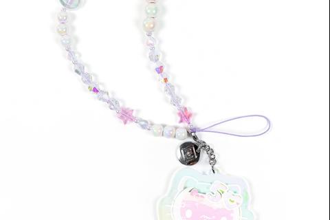 Hello Kitty 50th Anniversary Beaded Charm Mobile Phone Wrist Strap