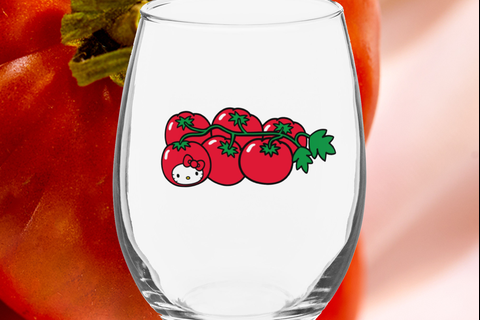 Hello Kitty Tomato Glass Tumbler