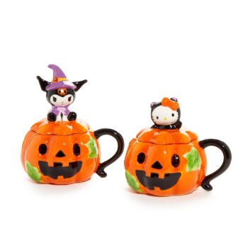 Hello Kitty and Kuromi Pumpkin Ceramic Mugs Gift Set