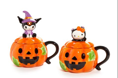 Hello Kitty and Kuromi Pumpkin Ceramic Mugs Gift Set