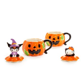 Hello Kitty and Kuromi Pumpkin Ceramic Mugs Gift Set