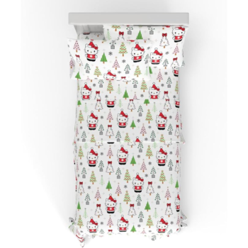 Hello Kitty Holiday Cotton Flannel Sheet Set