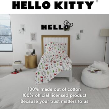 Hello Kitty Holiday Cotton Flannel Sheet Set