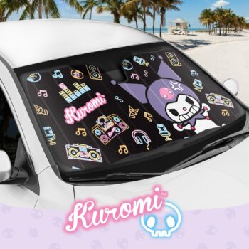 Kuromi Car Sun Shade (Neon Party)