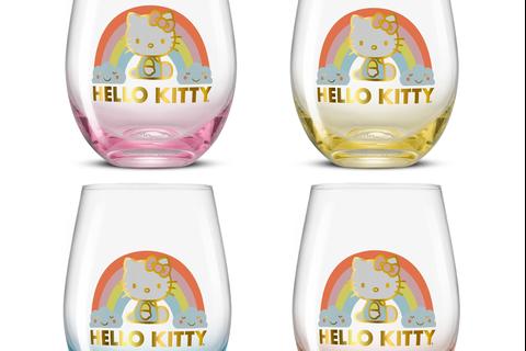 Hello Kitty Sweet Rainbow Stemless Glasses (Set of 4)