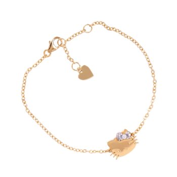 Hello Kitty Gold Plated Sparkle Bow Bracelet