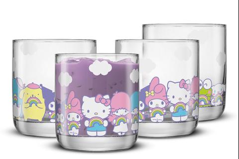 Hello Kitty and Friends Rainbow Short Drinking Glasses (Set of 4)