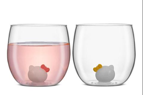 Hello Kitty and Mimmy 3D Icon Short Drinking Glasses (Set of 2)