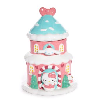 Hello Kitty and Cinnamoroll Ceramic Holiday Cottage Cookie Jar