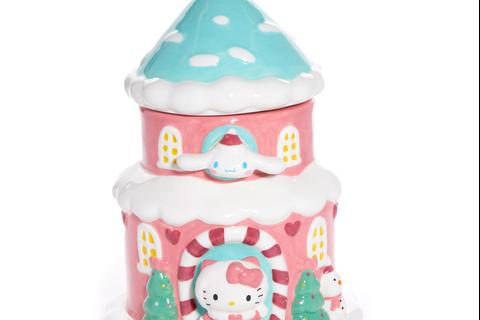 Hello Kitty and Cinnamoroll Ceramic Holiday Cottage Cookie Jar