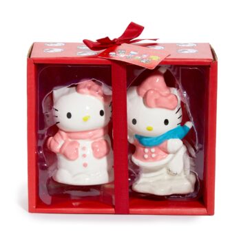 Hello Kitty Ceramic Holiday Salt & Pepper Set (Snow Play)