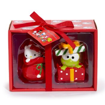 Hello Kitty and Keroppi 2-pc Holiday Ceramic Ornament Set (Red)