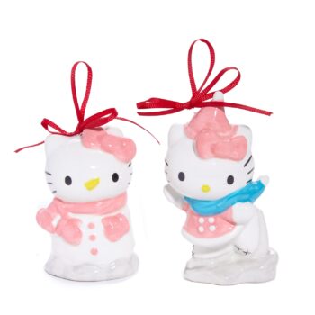 Hello Kitty 2-pc Holiday Ceramic Ornament Set (Winter Play)