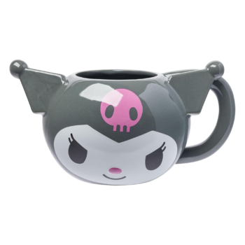 Kuromi Face Sculpted Mug (Gray)