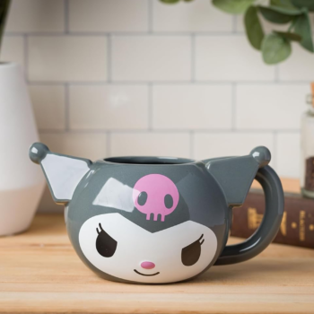 Kuromi Face Sculpted Mug (Gray)