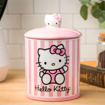 Hello Kitty Pink Stripe Ceramic Storage Jar