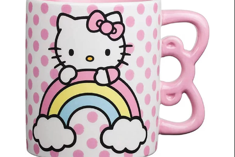 Hello Kitty Sculpted Bow & Rainbow Ceramic Mug