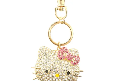 Hello Kitty Face Pave 3D Bling Keychain