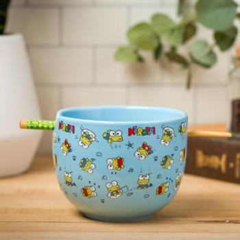 Keroppi Ceramic Ramen Bowl and Chopstick Set (Poses)