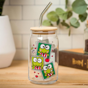 Keroppi Snacks Bamboo Lidded Glass Tumbler