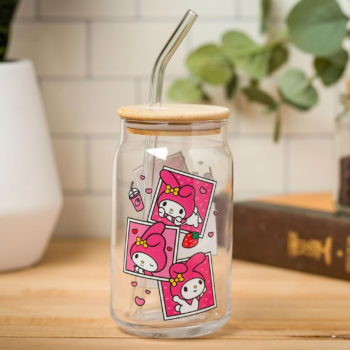 My Melody Snacks Bamboo Lidded Glass Tumbler